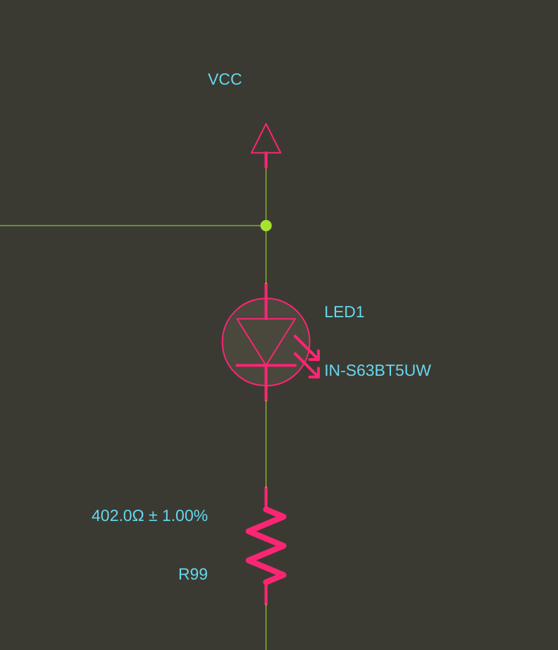 schematic of power LED